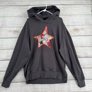 Sweetness Studios Handmade Embroidered Hoodie Sweatshirt Womens L Gray